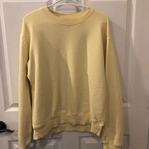 TNA Cozy Fleece Perfect Crew Sweatshirt Medium Yellow Aritzia